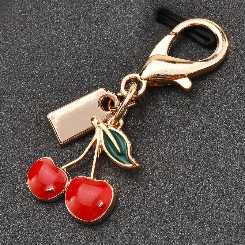 Exquisite High-End Cherry Keychains  Versatile Bag Pendant Car Key Ring Creative Backpack Decoration Accessories Gifts