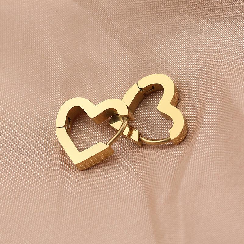 Jewelry Party Gift New Fashion Men For Women Hoop Trendy Earrings Geometric Mini Black Silvery Golden Punk Stainless Steel 1Pair