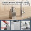Distributeur de savon liquide en acier inoxydable avec réservoir intérieur en PP, design rechargeable, flacon pour lotion, pour comptoir