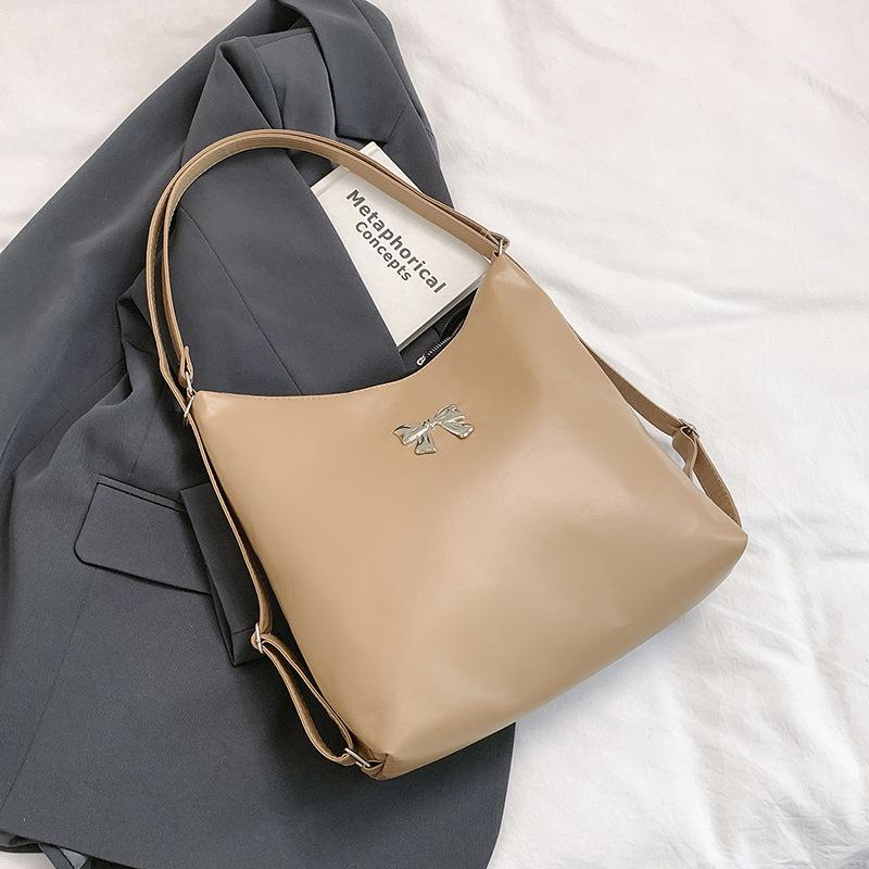 2025 Autumn Dual-purpose New Casual Butterfly Large-capacity Women's Solid Color Shoulder Bag Double Shoulder Tote Bag Women