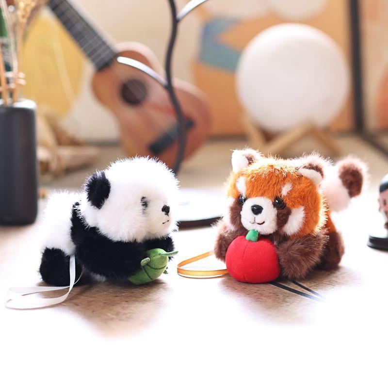 Panda Plush Toy With Magnetic Sucking Small Raccoon For Kids Gift And Collectors