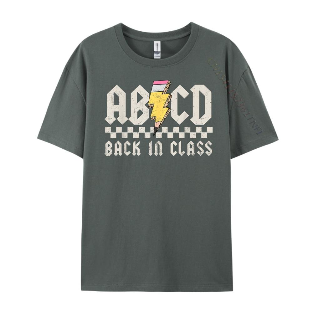 Teachers Rock Abcd Back In Class Back To School Red And Black Graphic T Shirt Mens Designer Clothes Christmas