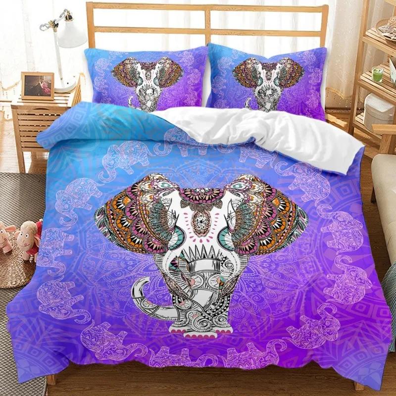 Indian Elephant Bohemia Soft Duvet Cover Set Beding Cover Children Kids,twin Ful Quen King Bed Cover Sets Home Textile House De Couete