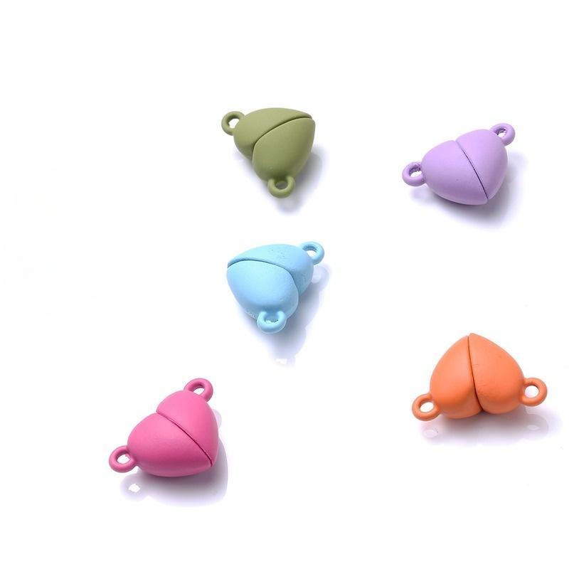 5 pair Heart Magnet Connector Zapięcie End Connector Charms na zapięcia jubilerskie Para Bransoletka Naszyjnik