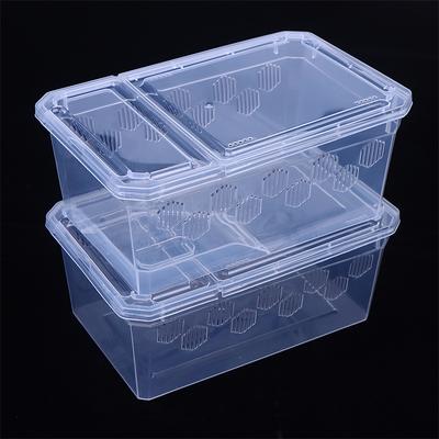 Reptilterrarium Insekter Spindlar Sköldpadda Ödla Plast Transparent Reptiluppfödningslåda Vivarium Med Balkong Matningsmaterial