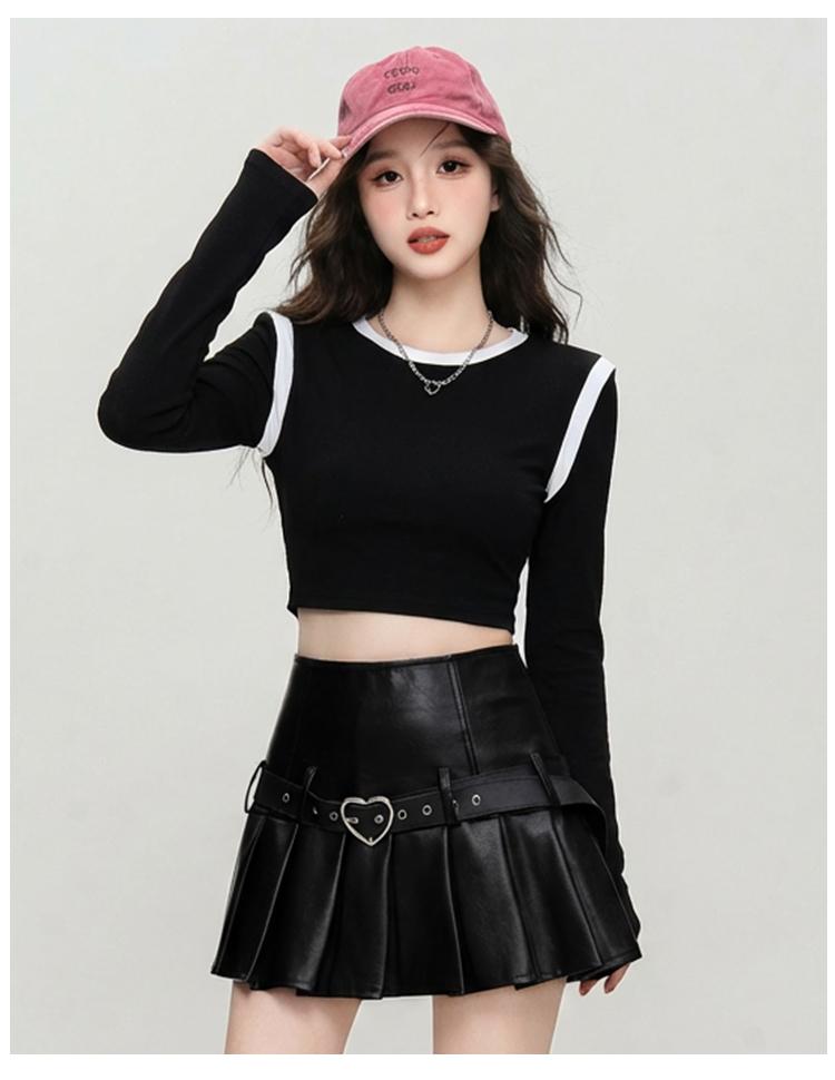 Spring Women's T-shirt Long Sleeved Base Shirt 2026 Slim Fit Knitted Sexy Versatile Thin Top