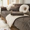 Thick Short Plush Sofa Cover Leaves Jacquard Sofa Towel Mat Non-Slip Universal Solid Color Couch Cushion for Living Room Home