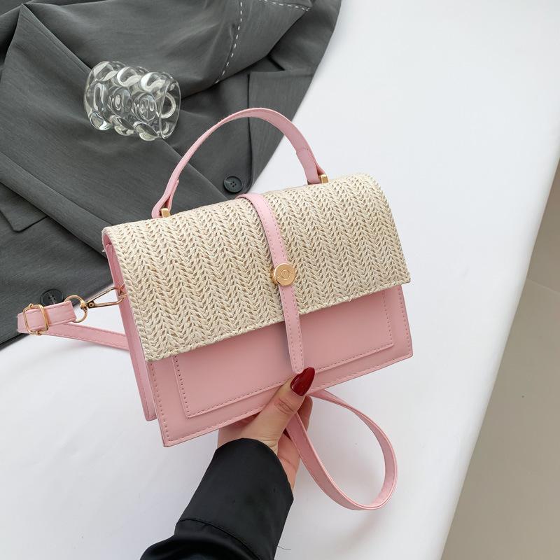 Candy Color Splicing Retro Texture New Style Trend Contrasting Color Fashion Casual Temperament Crossbody Small Square Bag