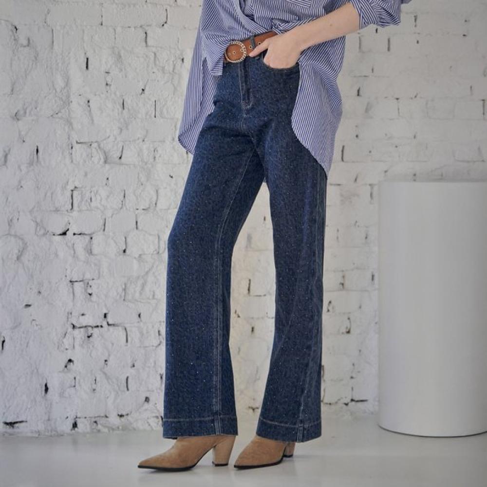 Maxza Cubic Leopard Wide Dark Blue Denim Pants Ze03ql003na navy/SM