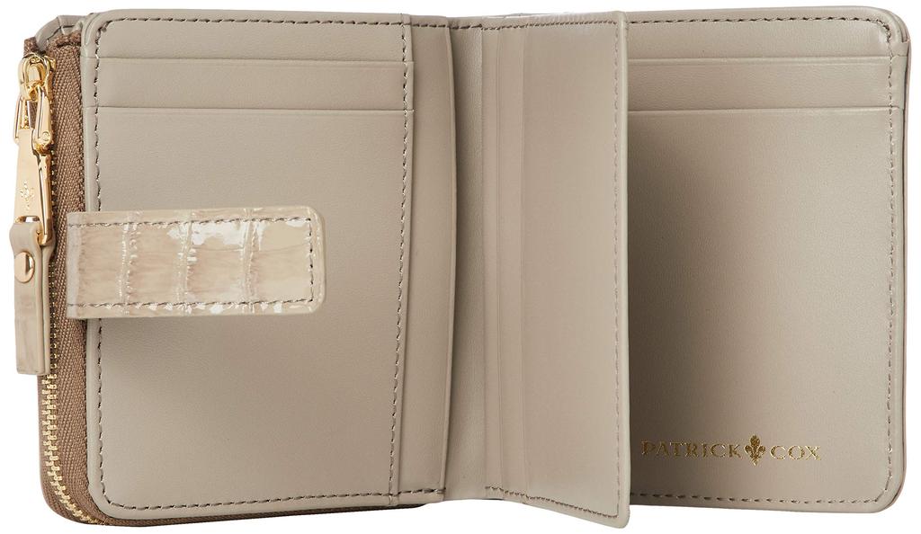 Patrick Cox Miragel Crocodile Leather Wallet, PXLWJCS1, Gray, with Crocodile Embossed Enamel Cowhide Leather