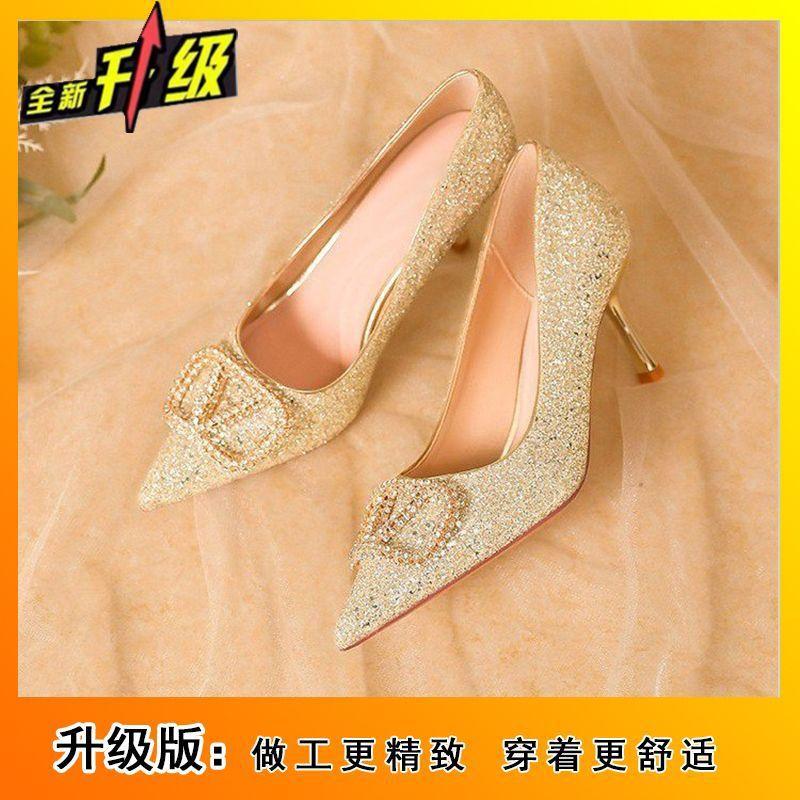 Fashion Versatile and Comfortable Women's Single Shoes Spring and Summer New Niche Not Tired Feet Shallow Mouth Thin Heel Single Shoes Women