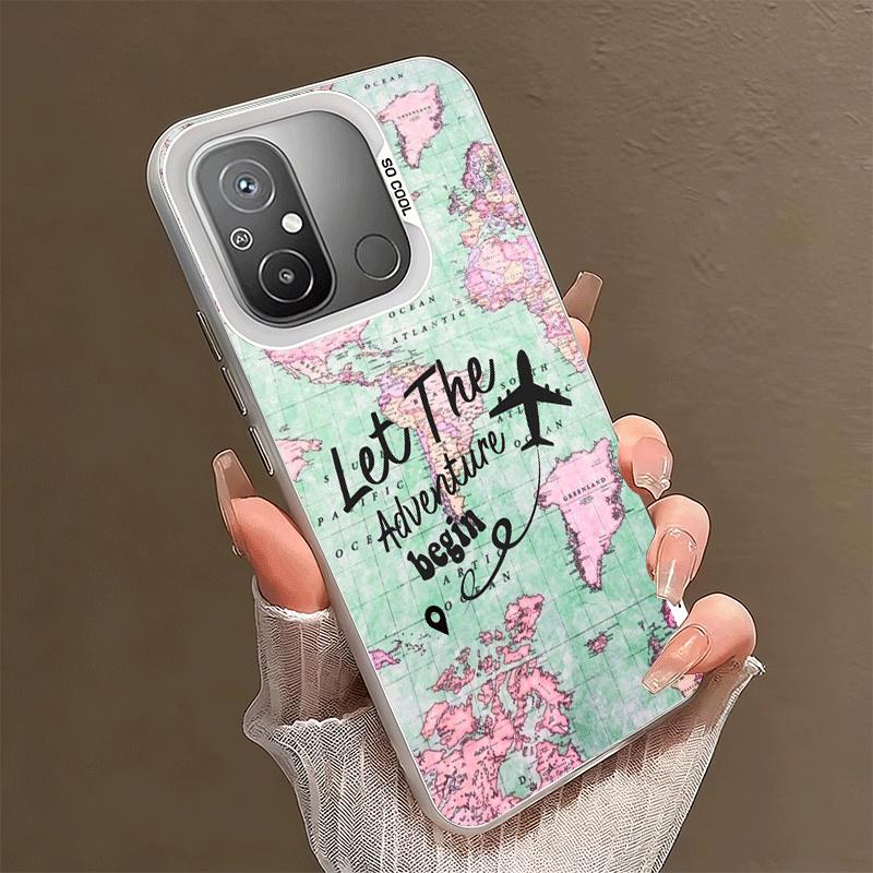 

Travel Map Artistic Pattern Shockproof Phone Case for Xiaomi Poco X7 X6 X5 X3 Pro F7 Ultra M8 Redmi 15C 15 14C 13C 12C 10C 13 12 Xiaomi Redmi 13C