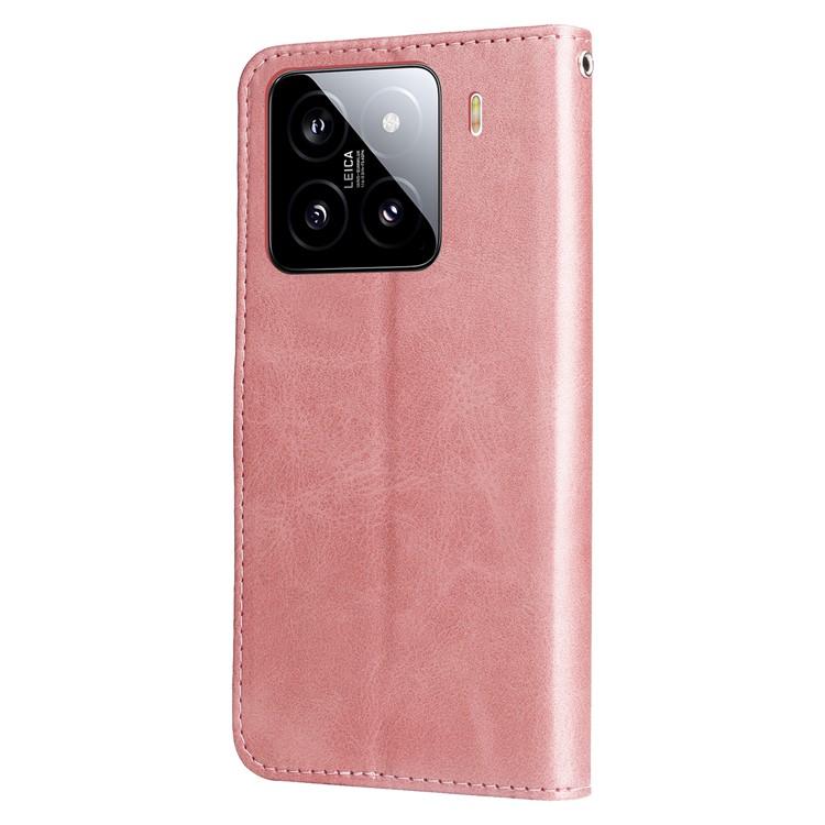 For Xiaomi 15 Stand Case Lucky Deer Imprinted Magnetic Closure Leather Wallet Phone Cover