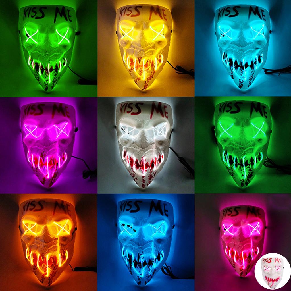 Máscara Luminosa Máscara Danza Luz Fría Máscara LED Halloween Terror