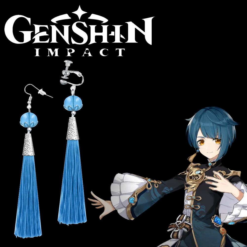 Παιχνίδι Genshin Impact Cosplay Σκουλαρίκια Zhongli Qiqi Tartaglia Kaeya Alberch Eardrop Ear Clip Γυναικεία κοστούμια Σκουλαρίκια Δώρο