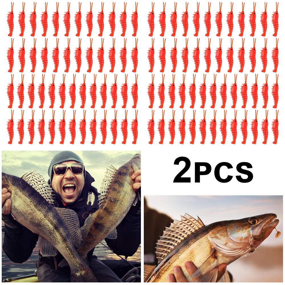 

100 Stück Salzwasser-Angelköder, 3,5 см, leuchtender weicher Köder, Гарнелен (ро