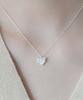 Alleun Silver 925 Cubic Heart Pendant Chain Bold Silver Necklace