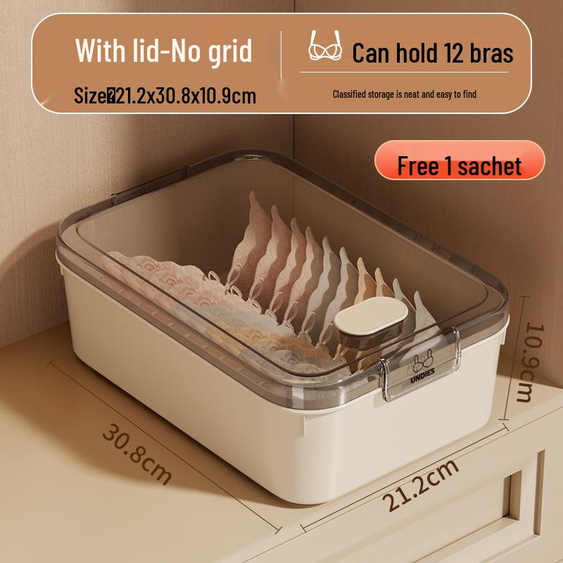 Drei-in-Eins Intimwäsche-Organizer: Unterwäsche-, Slips- und Socken-Aufbewahrungsbox mit Fächern, Deckel und Duft