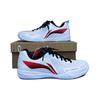 New LiNing Cushioned Wear-Resistant Slip-Resistant Low-Top Table Tennis Training Shoes Unisex White Red APTU005-3