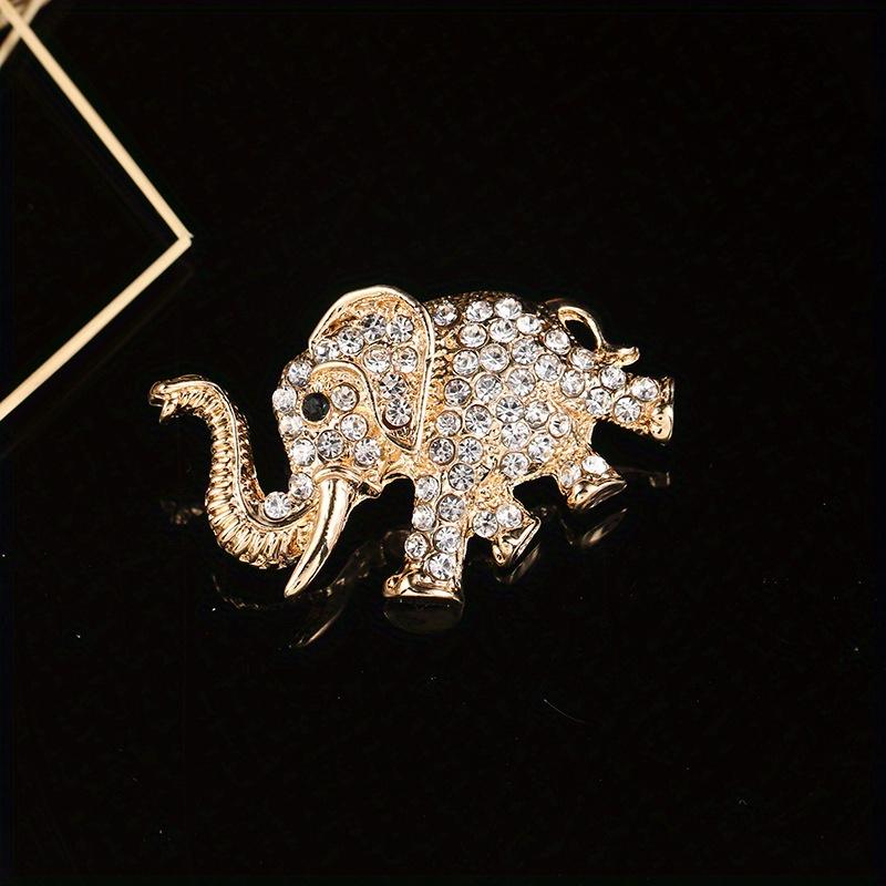 Luxury Crystal Elephant Brooches For Women Men Vintage Animal Rhinestone Buckle Fashion Suit Clothes Badges Jewelry