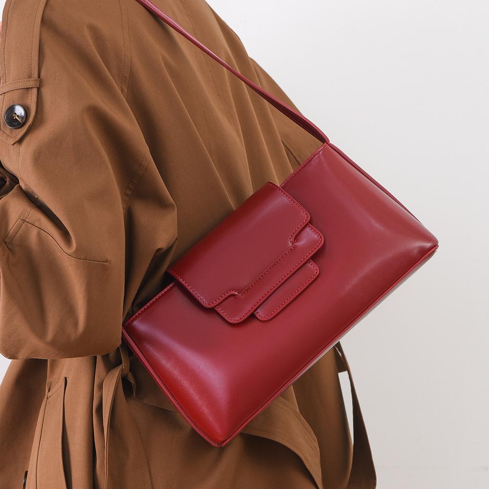 2025 Autumn New Fashion Niche Sense Women's Shoulder Bags Simple Noble Solid Color Female Messenger Bags High Sense PU Leather Ladies Small Square Bag