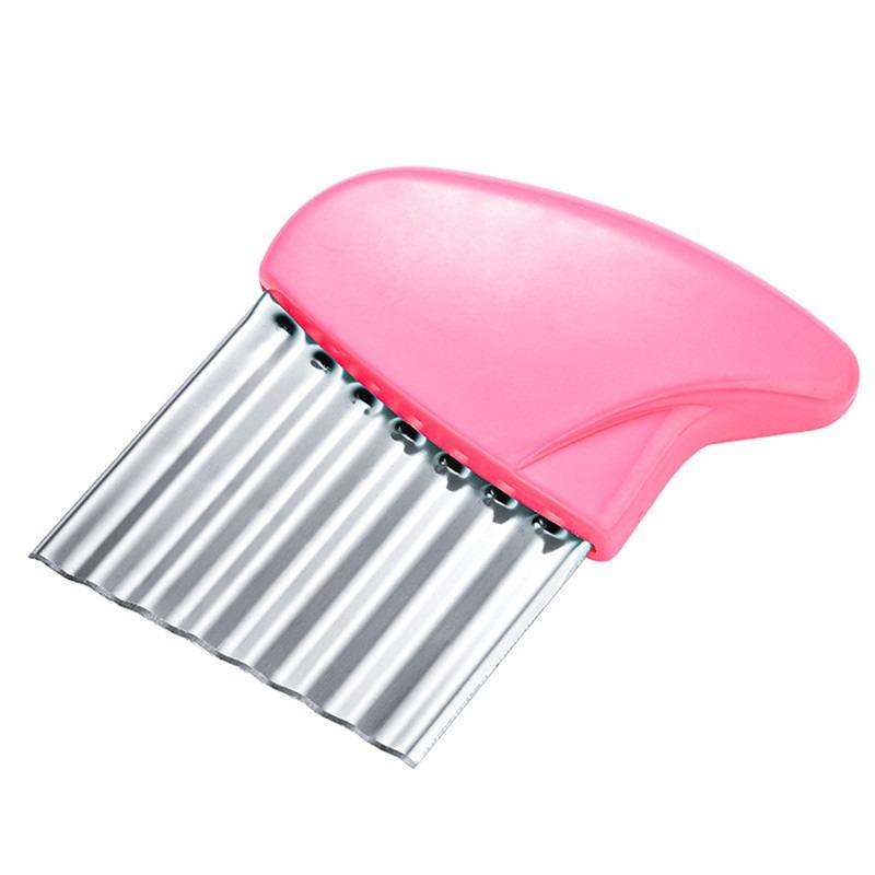 Crinkle Cutter Blade Waffle Fry Cutter Stainless Steel Vegetable Potato Wavy Chopper Knife French Fry Slicer for Carrot Onion