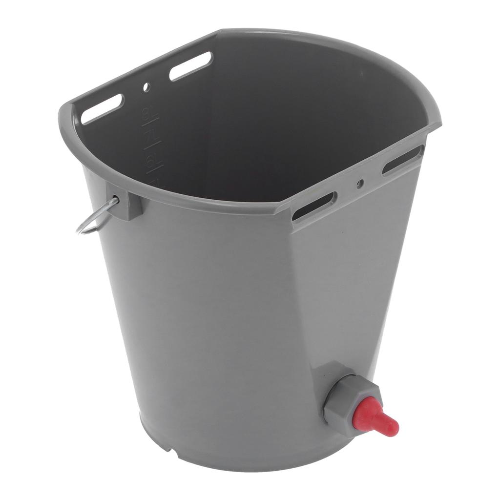 8L Feeder Bucket with 2 Nipple Milk Feeding Barrel Livestock Farm Accessory GrayFor Lamb