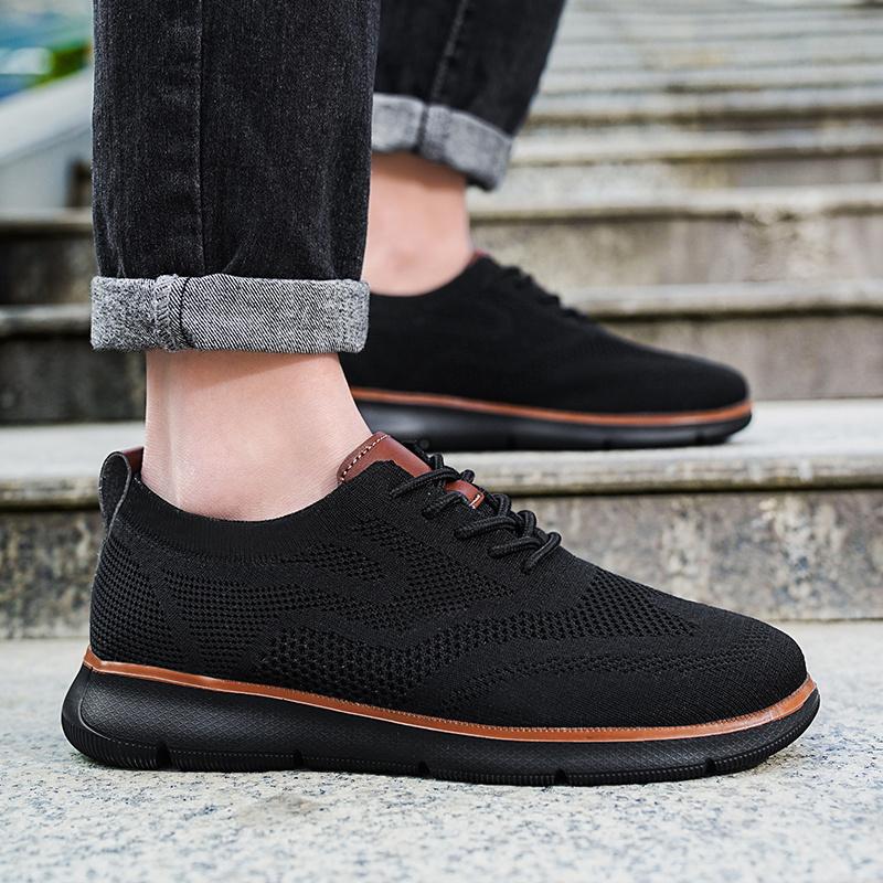 2025 New Lightweight Lace-up Casual Men's Shoes, Anti-slip, Wear-resistant and Breathable Woven Loafers