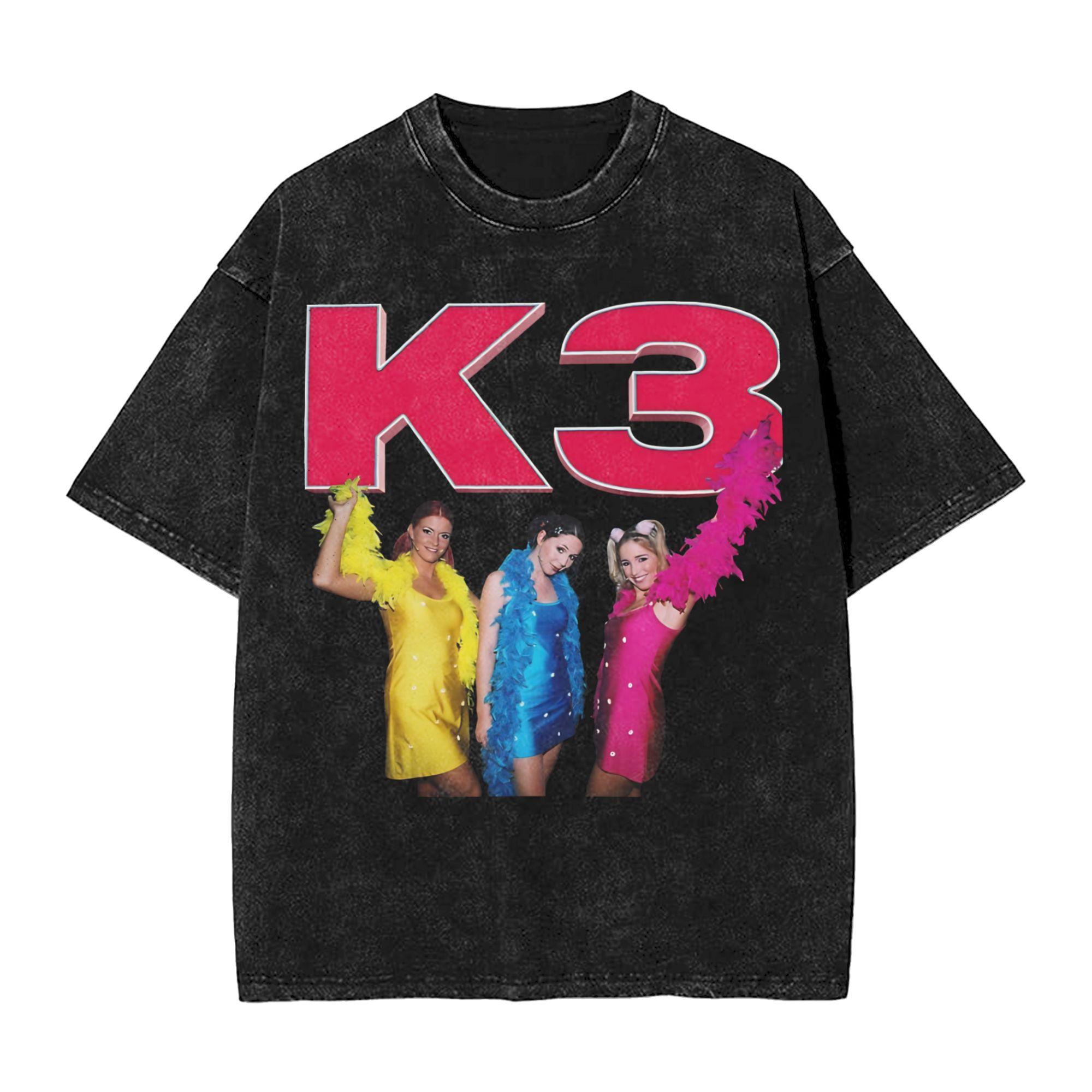 

K Studio Girl Group T Shirt Hip Hop Washed Short Sleeve Harajuku TShirt Vintage for Unisex Women Streetwear Printed Tee Shirt S