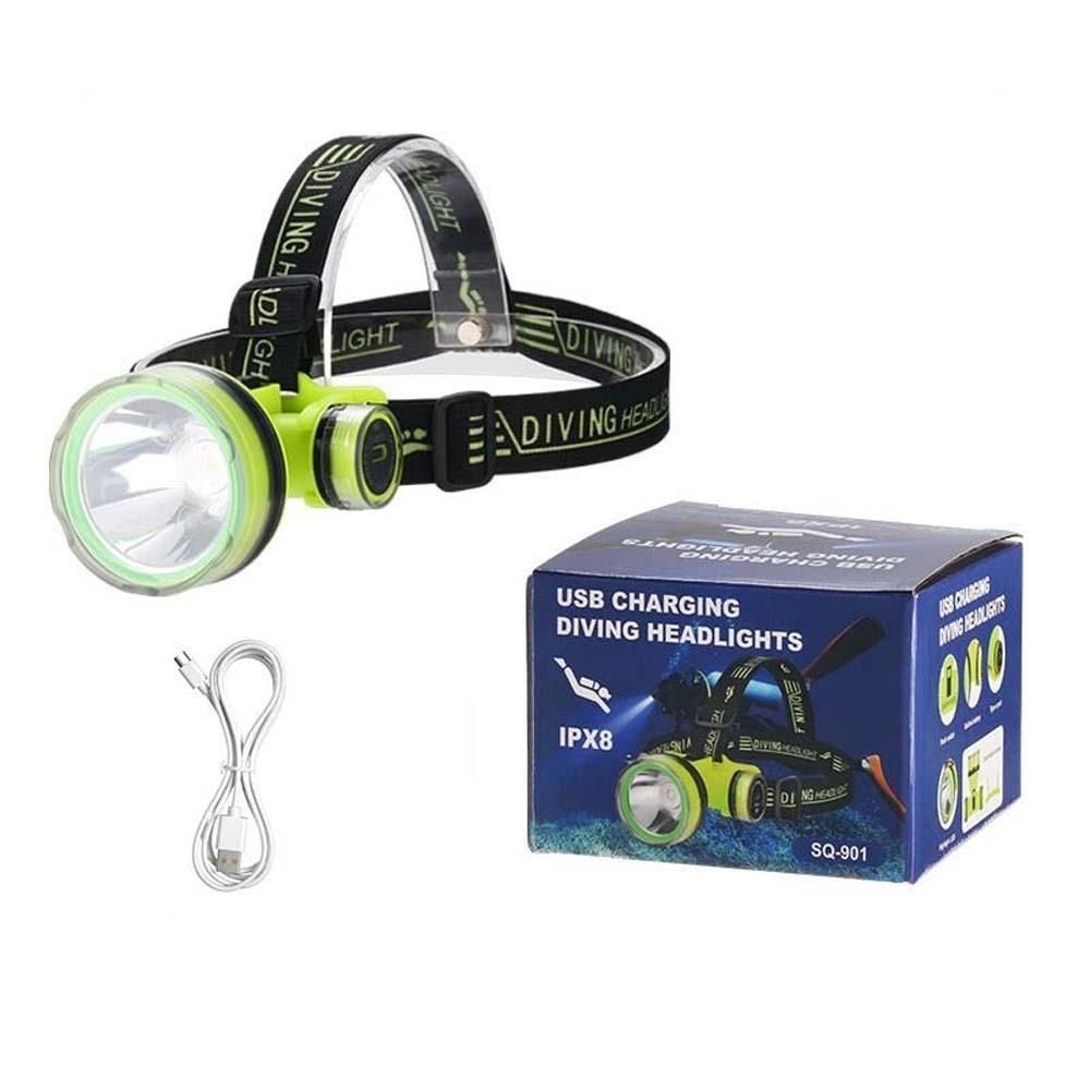 Magnetic Switch Diving Headlamp 1200mAh Underwater Headlight Head Mounted Mining Lamp  Tent
