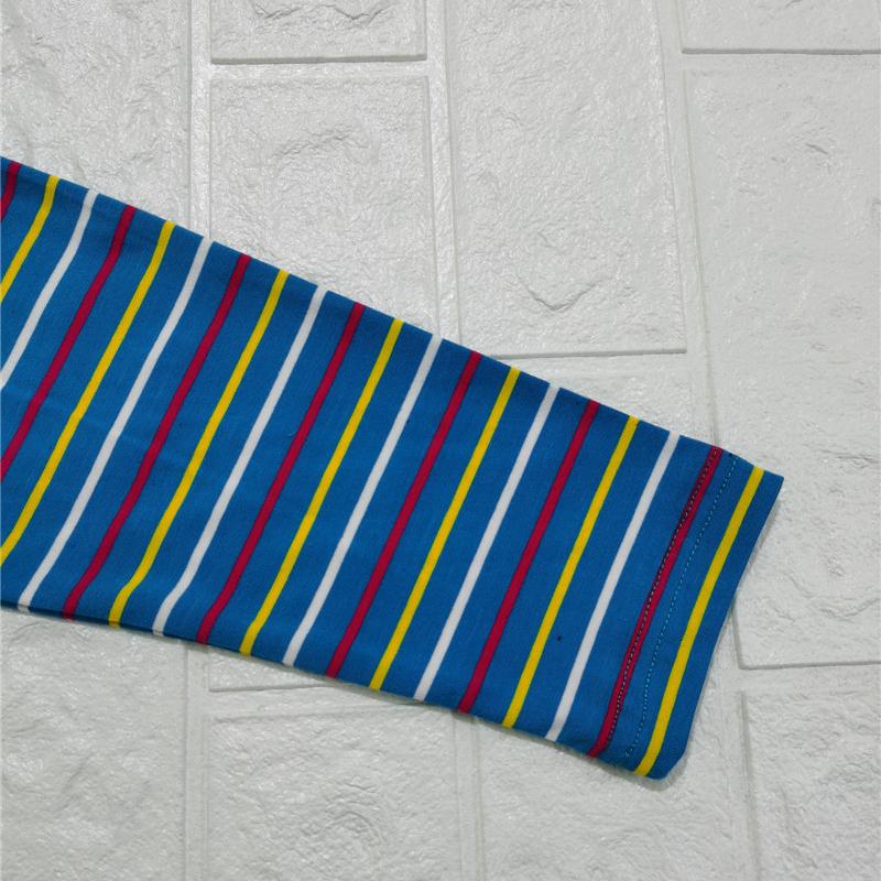 Women's Long-sleeved Cotton Polo Collar Long-sleeved T-shirt Striped Stretch Repair Bottoming Shirt