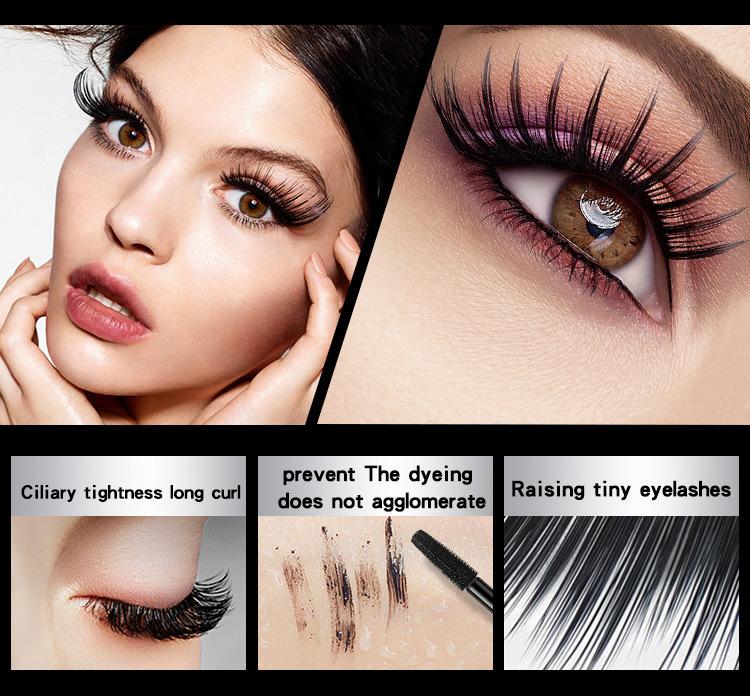 Mascara 4D Fiber Mascara Schwarzes Auge Curling Wimpern Doppel Mascara Wasserdichte Mascaras Make-Up-Tool