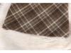 Women's Retro Plaid Wool Midi Skirt - High Waist, Slimming, A-Line, with Slit for Autumn/Winter