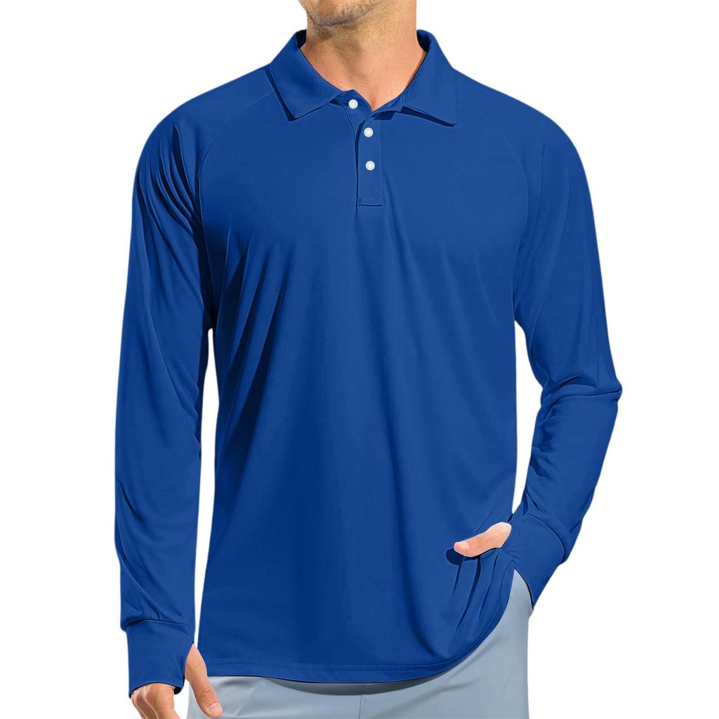 Men's Raglan Long Sleeve Golf Shirt UPF 50+ Lightweight Shirt