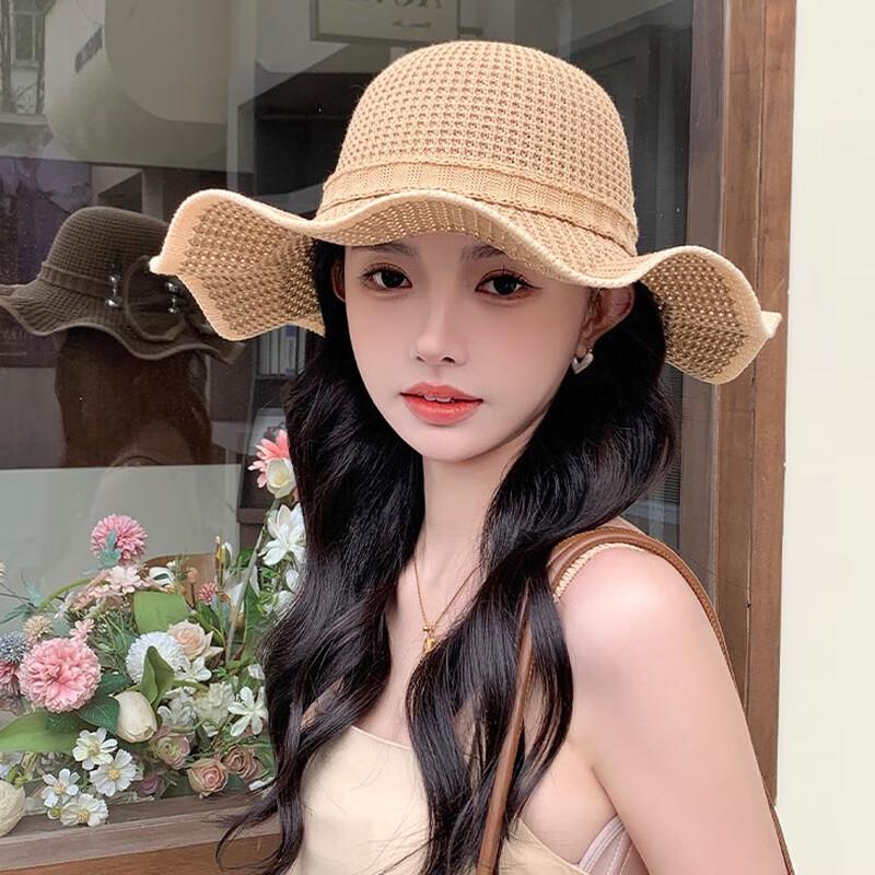 

MEET SUNNY Women s Bow Curled Brim Beach Straw Hat One Size