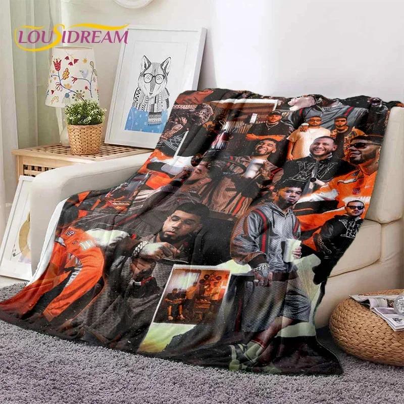 Anuel AA Inspired Hip Hop Throw Blanket Soft Flannel for Bed Sofa Outdoor Leisure Nap Gift