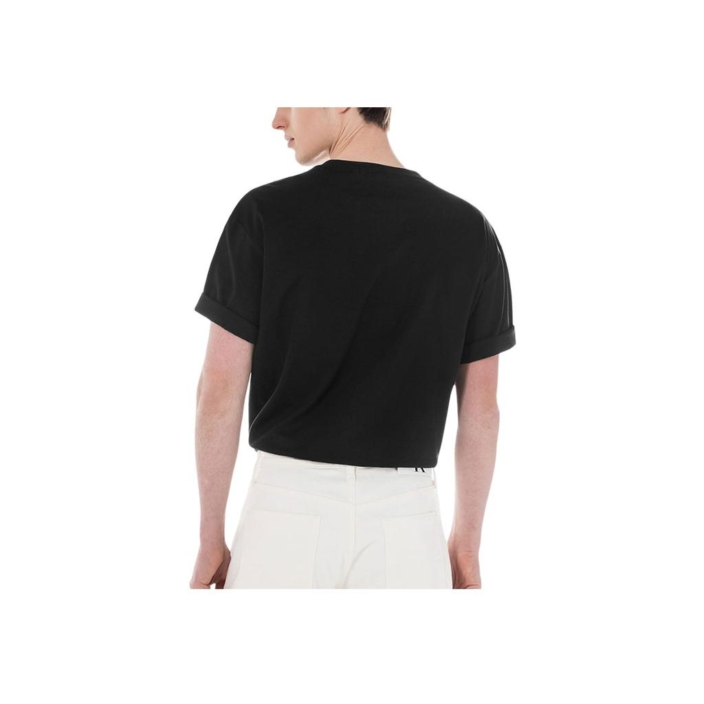 Calvin Klein Colorblock Letter Print Crew Neck Short Sleeve T-Shirt Men Tops Black J400168-BEH