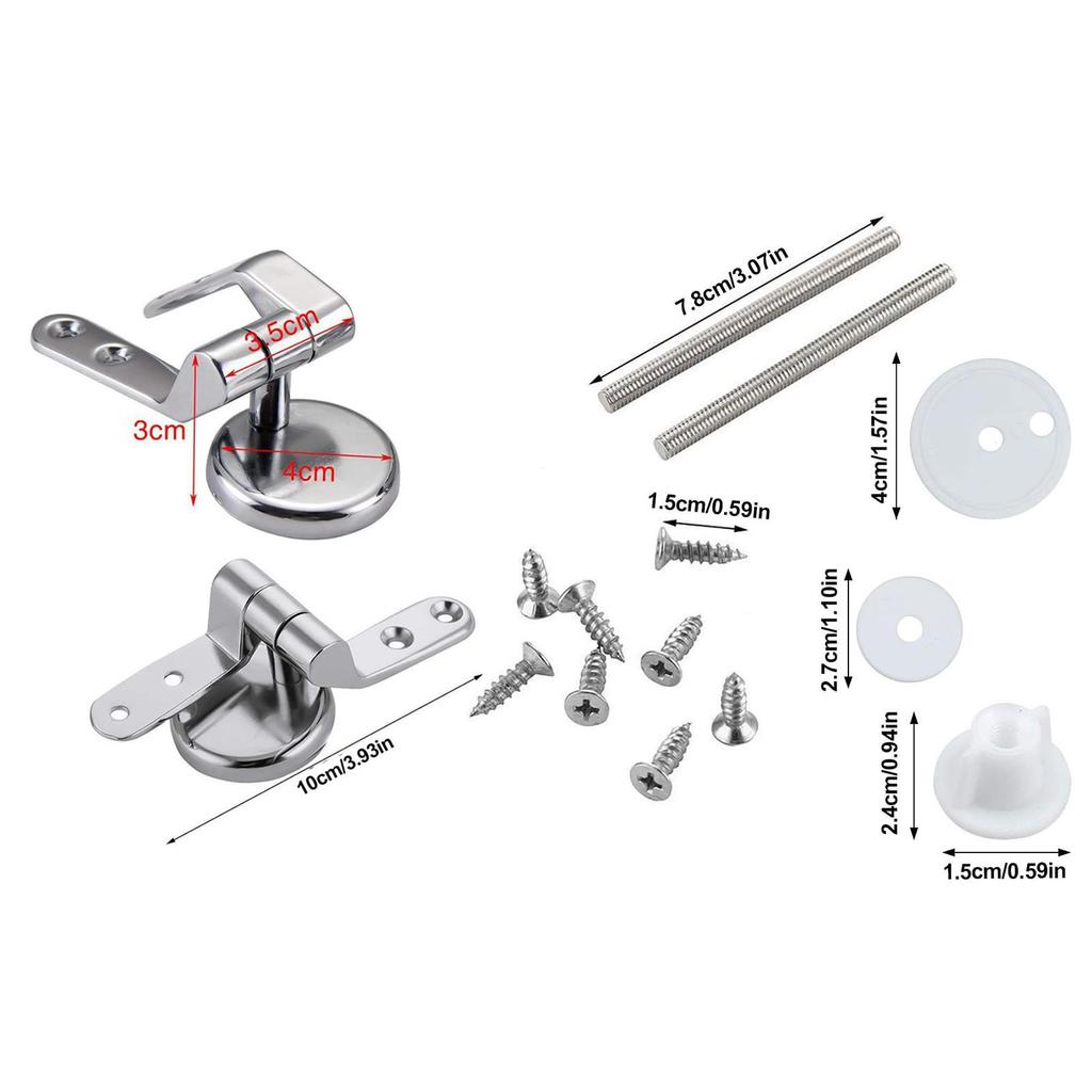 Toilet Lid Hinges Tightening Durable Zinc Alloy Seat Top Cover Mounting Accessories for Universal Bathroom Toilet Seat