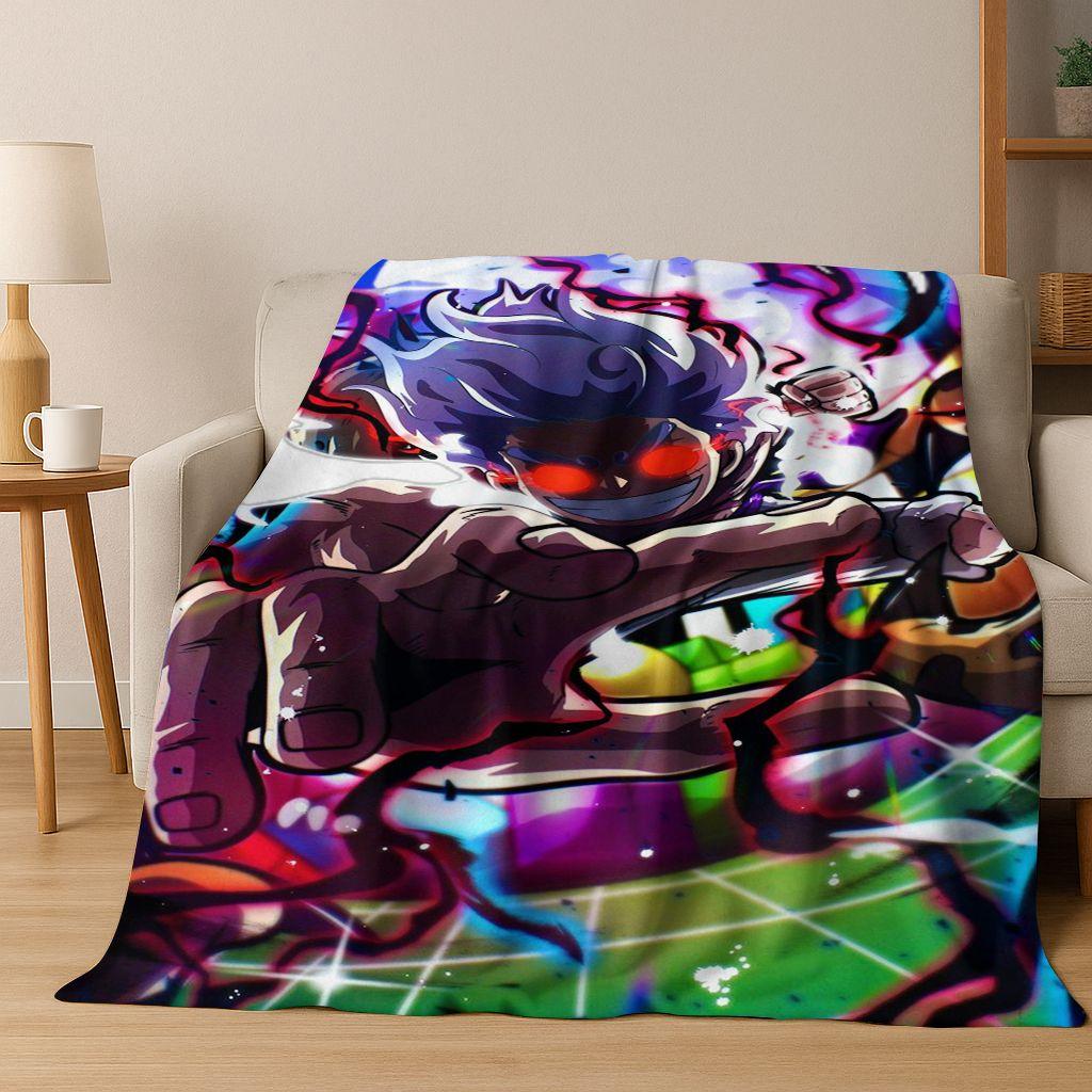 3D Japanischer Anime One PIECE-E Cartoon Flanelldecke Weiche Warme Überwurfdecke für Bett Schlafzimmer Wohnzimmer Reise Picknick Geschenk