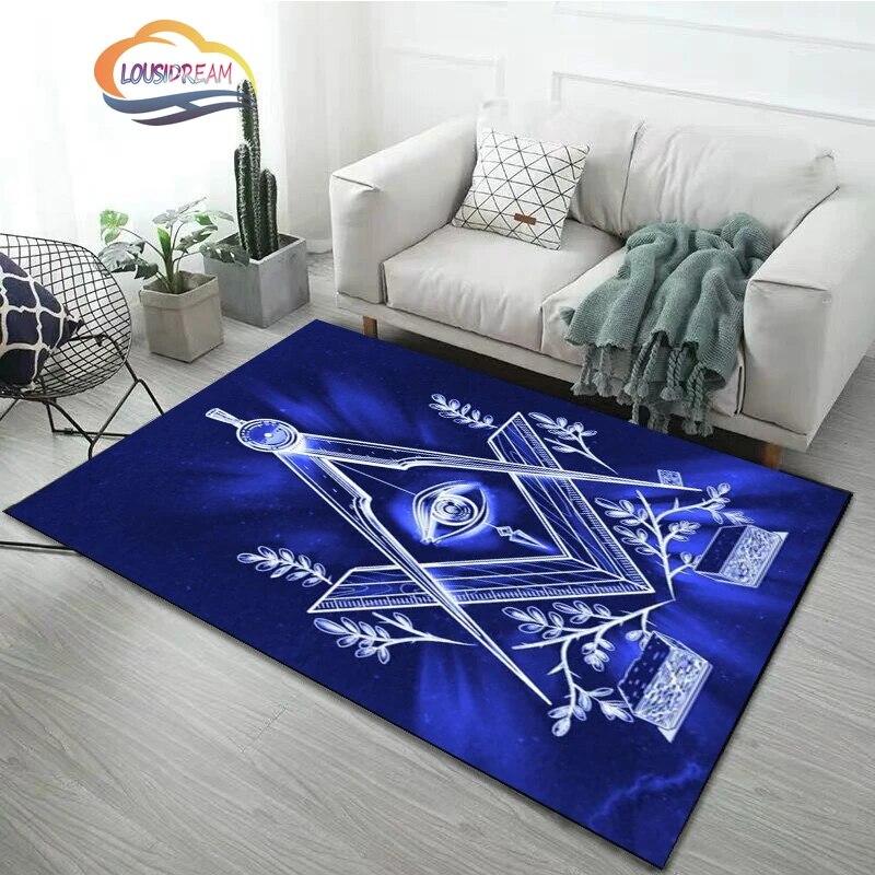 Νεότερο μοδάτο χαλί Freemasonry Χαλί Μασονικό μαλακό χαλάκι πόρτας Χαλιά κρεβατοκάμαρας Freemason Σαλόνι Πόρτα Δάπεδο Χωλ Χαλάκι Χαλάκι γιόγκα
