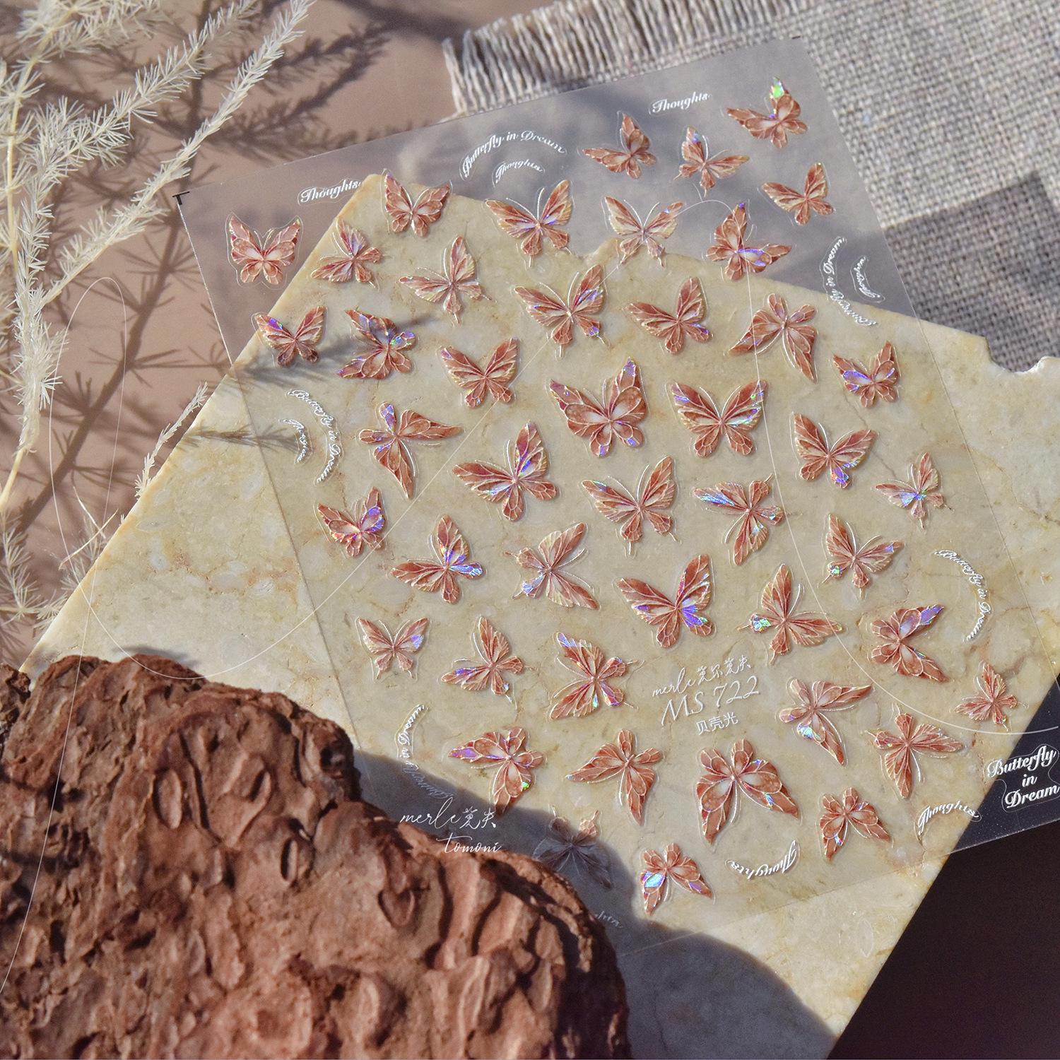 

Tomoni Butterfly Shell Light Nail Stickers – Japanese-Inspired Nail Art