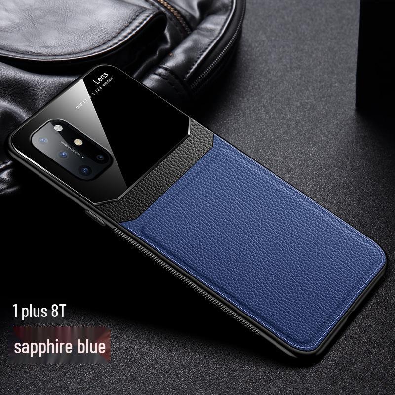 OnePlus 6/7/8/9 Pro/Nord 2 Business Leather Texture Metal Protective Case – Full Lens Coverage, Anti-Fall