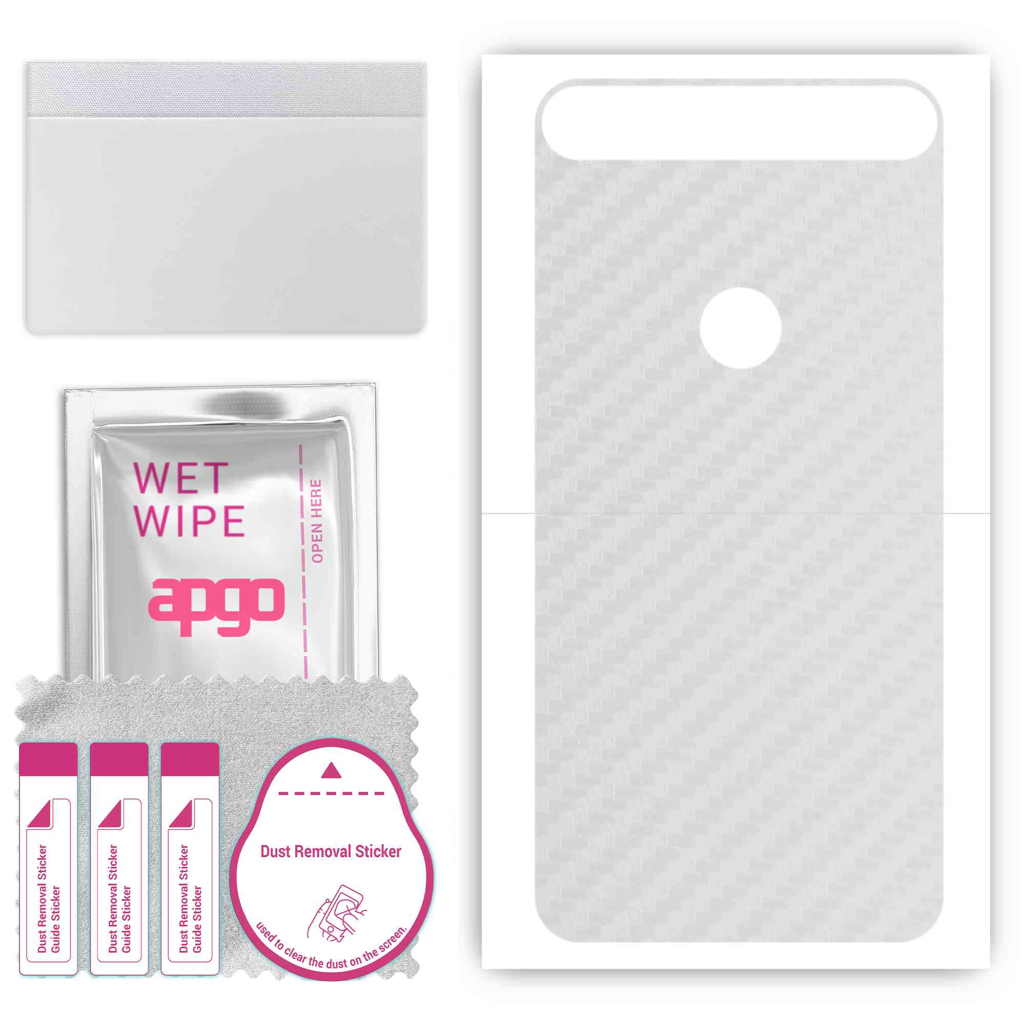 

apgo Protective Skin Sticker for the back compatible with Huawei Nexus 6P, Wrap Film, Foil, Vinyl - Pattern Transparent Carbon
