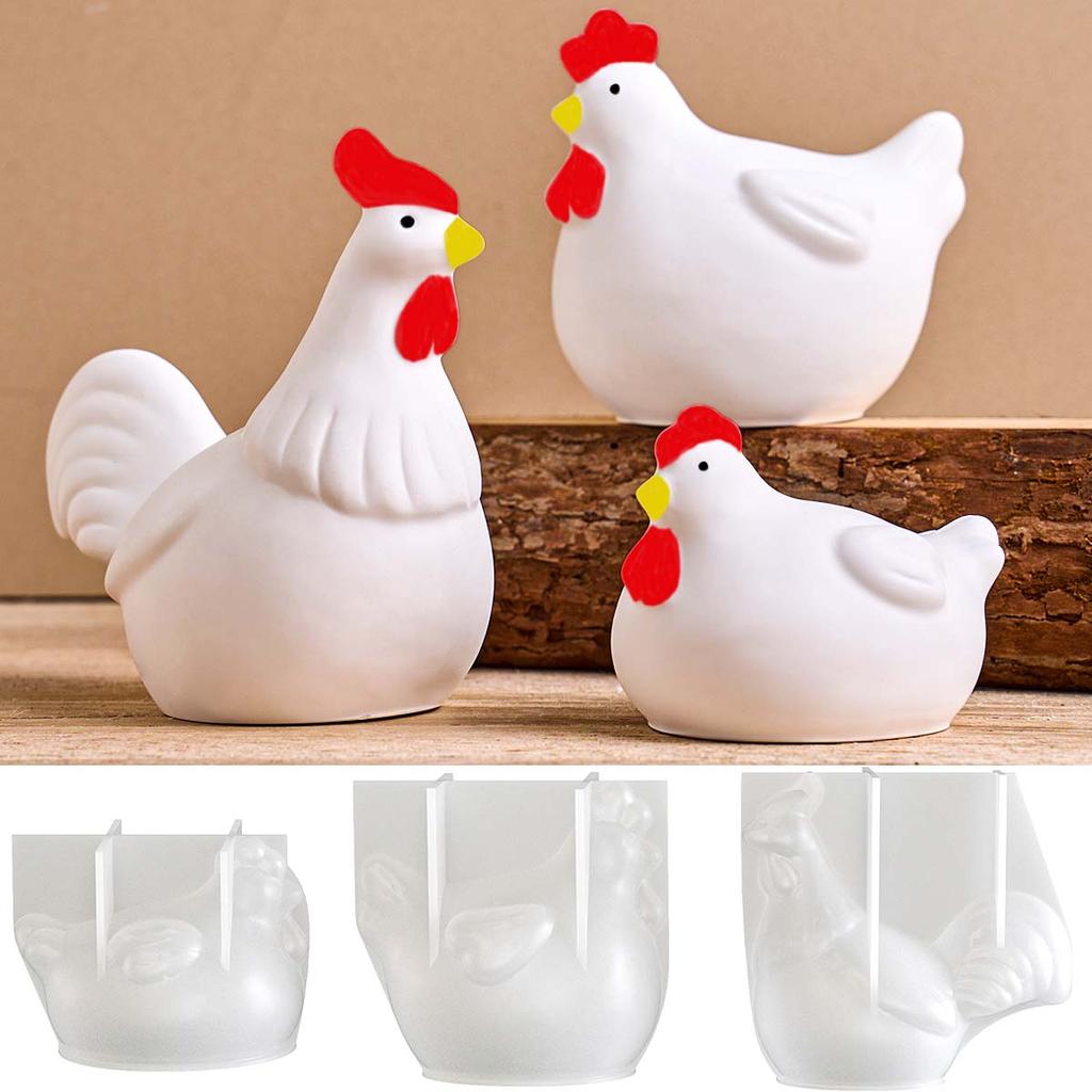 3D Hühnerhahn Silikon Kerzenform DIY Oster Tier Ornamente Herstellung Aroma Seife Gips Harz Ton Formen Haus Deko Bastel Geschenke