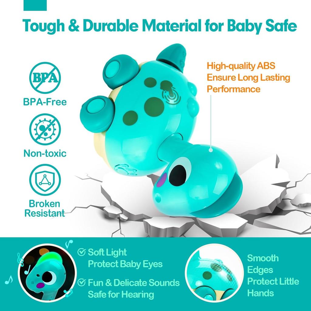 CubicFun Baby Toys 12-18 Months - Touch & Go Musical Light Tummy Time Infant Baby Crawling Toys 12 Months, Toddler Travel Toy for 1 Year Old Boy