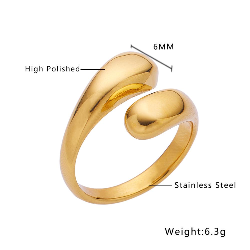 European Geometric Snake-Shaped Titanium Steel Open Ring
