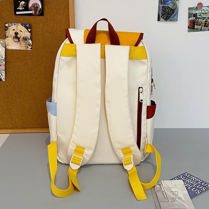 High Value Dopamine Cute Schoolbag Female Middle and High School Students Contrasting Colors Large Capacity Backpack Niche Design Backpack