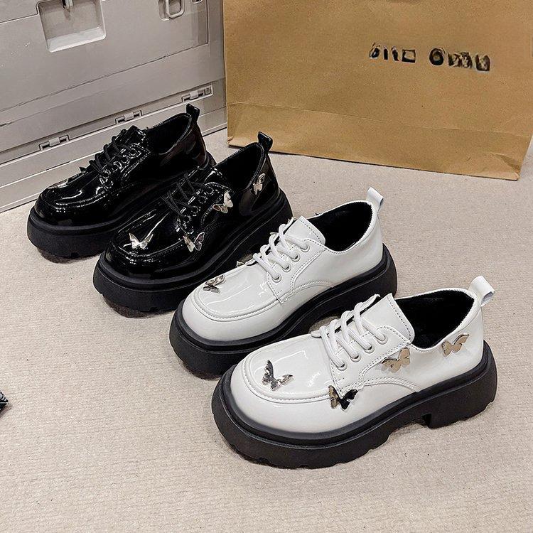 White Thick-soled Shoes Female Fashionable and Comfortable Spring and Summer Heightening British Style Mary Jane Loafers Single Shoes