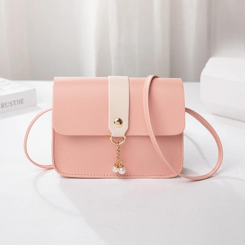 Women Portable PU Leather Crossbody Bag Fashion One Shoulder Square Bag Trend Small Purse