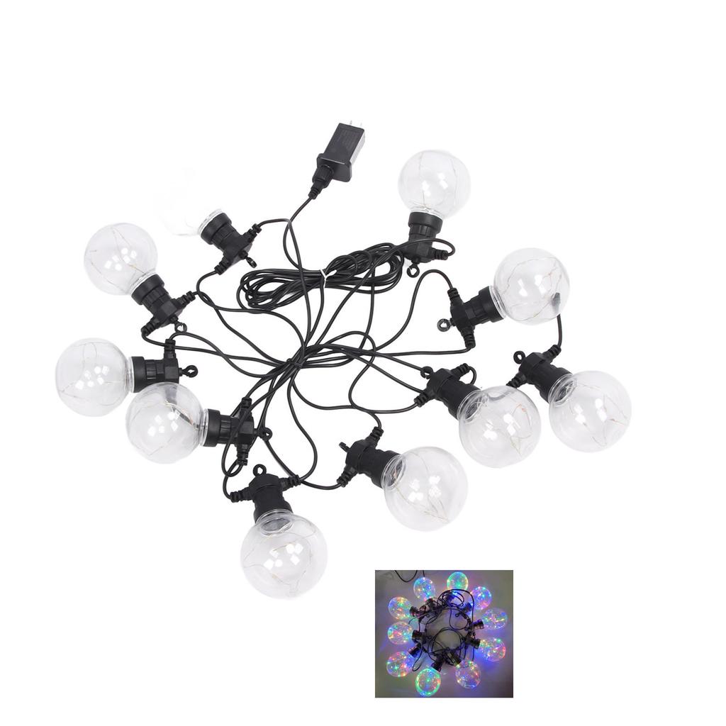 LED Ball String Lights 10LEDs G50 Copper Wire Bulb Colorful Die Casting Lamp  Waterproof Outdoor